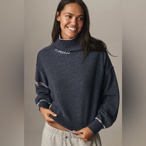 Pilcro Cashmere Blend Tipped Turtleneck Sweater  XS
NWT